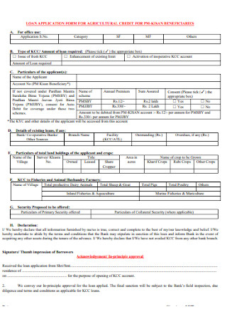 Loan Application Form for Agriculture
