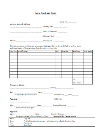 Local Purchase Order Form