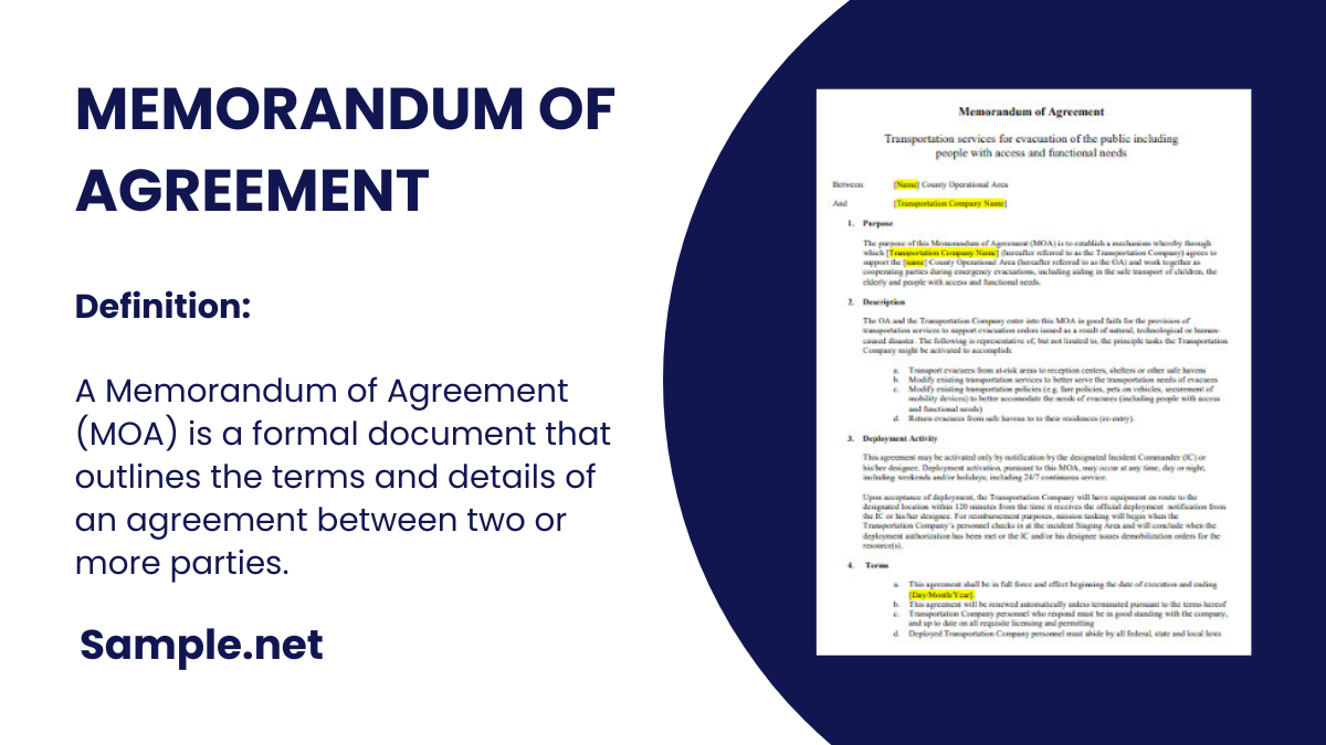 memorandum of agreement