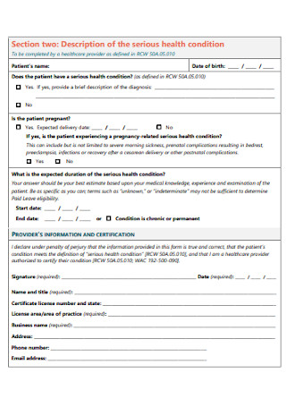 Paid Leave Certification Forms
