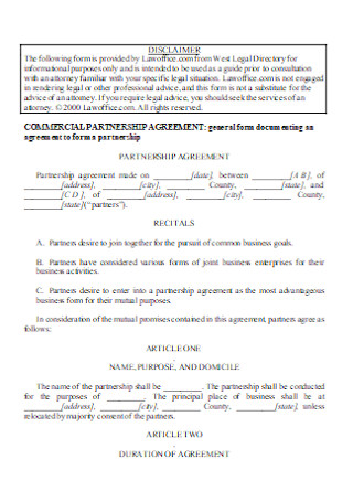 Partnership Agreement Form