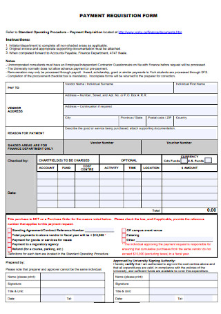 Payment Requisitiion Form