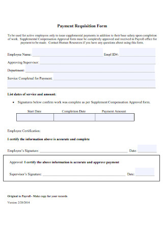 Payment Requisition Form 