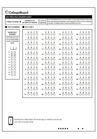 32+ SAMPLE Answer Sheet Templates in PDF | MS Word