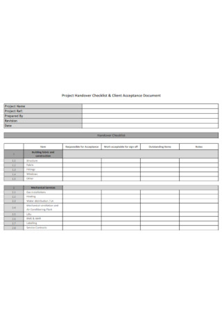 Project Handover Checklist