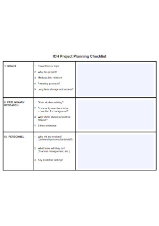 Project Planning Checklist