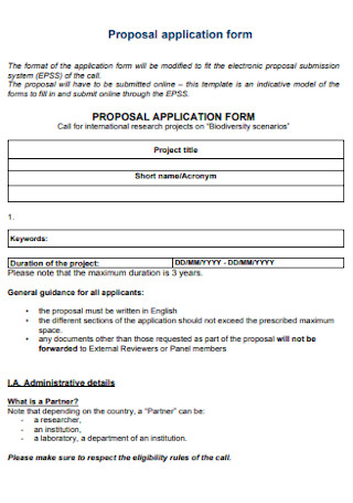 Proposal Application Form