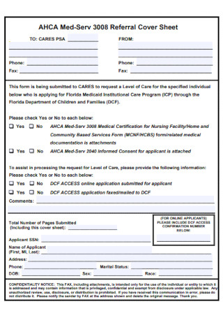 Referral Cover Sheet