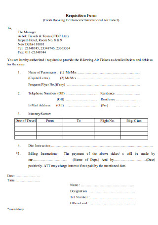 Requisition Form Format