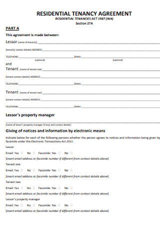 Residential Tenancy Agreement Form