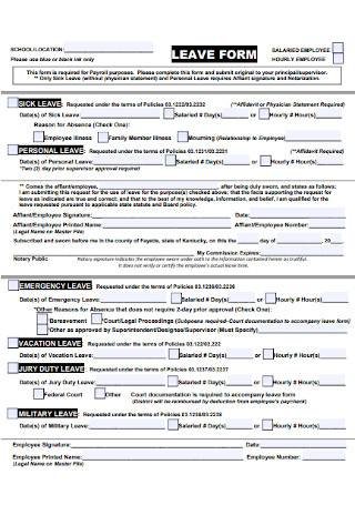 Salaried Employee Leave Form