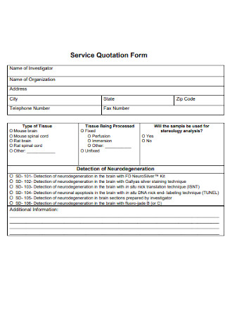 Service Quotation Form