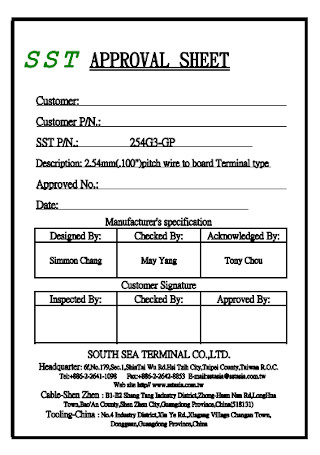 Simple Approval Sheet Template