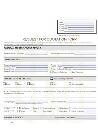 Simple Request Quotation Form
