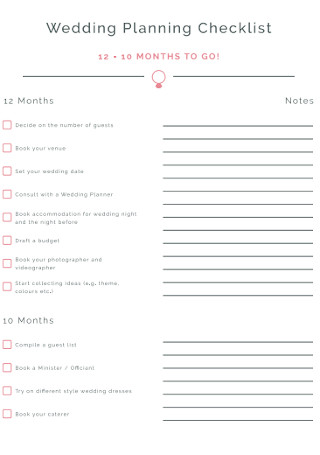 Simple Wedding Planning Checklist Template