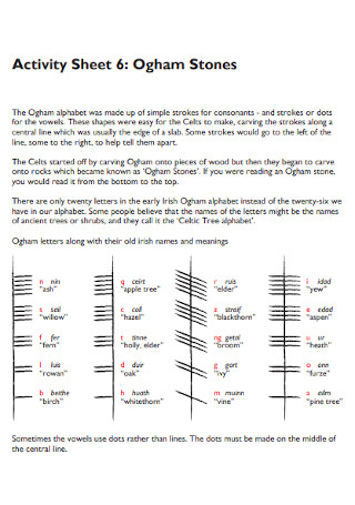 Standard Activity Sheet Template