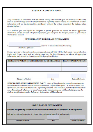 Student Consent Form Templates