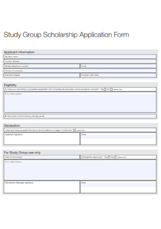 Study Group Scholarship Application Form