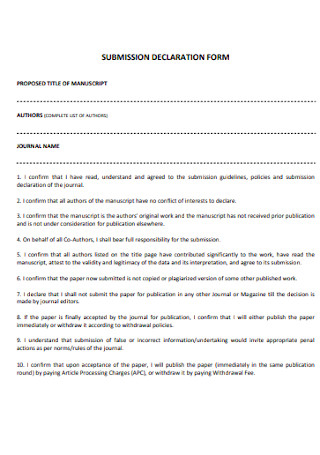 Submission Declaration Form