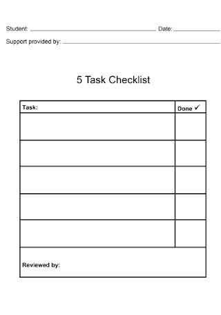 Task Checklist Format