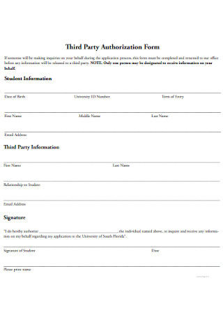 Third Party Authorization Form