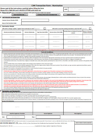 Transaction Nomination Form