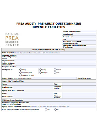 Agency Audit Questionnaire