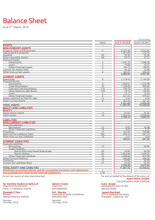 Annual Balance Sheet Report
