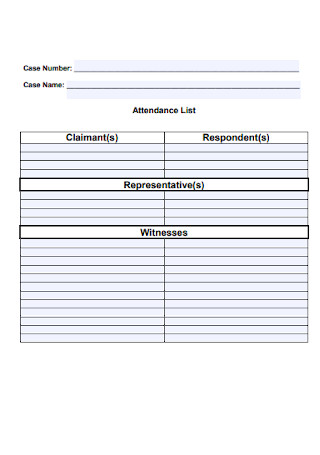 Attendance List Example
