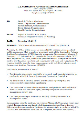 Audit Financial Statements Template