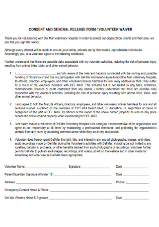 Consent and General Release Form