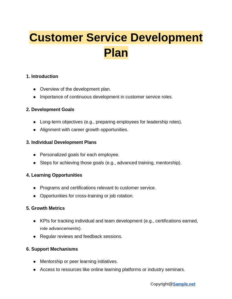 Customer Service Development Plan Google Docs 01 03 2025 04 14 PM