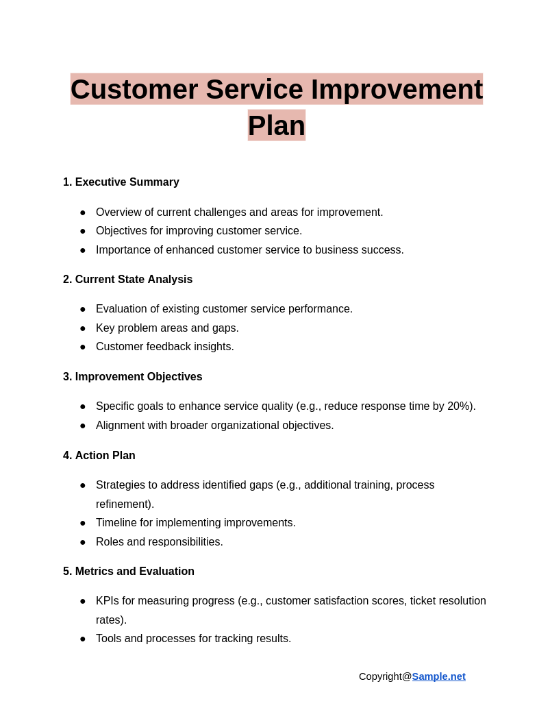 Customer Service Improvement Plan Google Docs 01 03 2025 04 14 PM