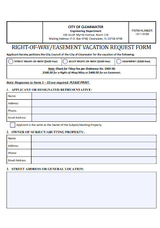 Easement Vacation Request Form