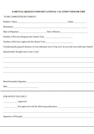 Educational Vacation Request Form