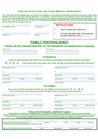Family Tracking Sheet