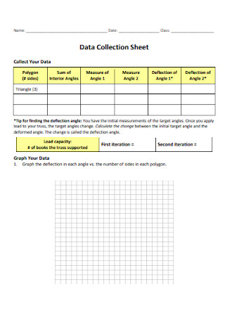 Formal Data Collection Sheet Template