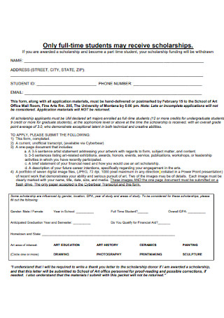 Full Time Scholarship Application Form