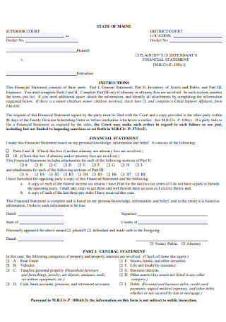 Gneral Financial Statement