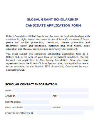 Grant Scholarship Application Form