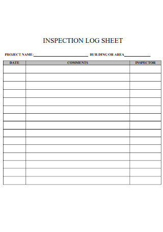 Inspection Log Sheet