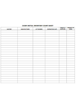 Intial Inventory Count Sheet