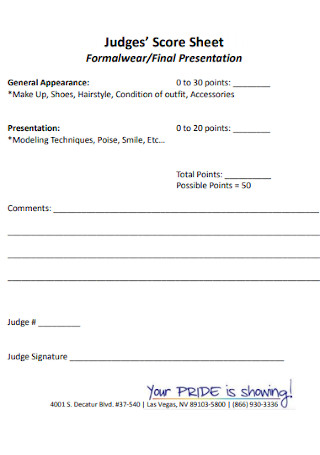 Judges Score Sheet Example