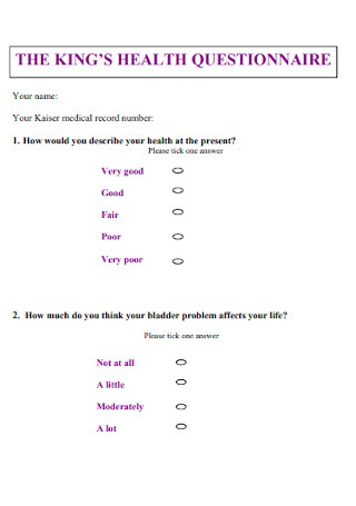 Kings Health Questionnaire