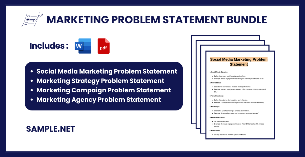 marketing problem statement bundle