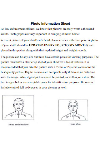 Photo Information Sheet 