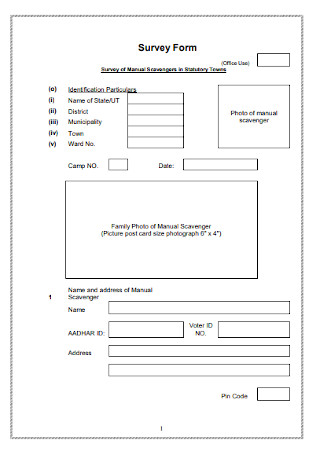 Sample Survey Form Template