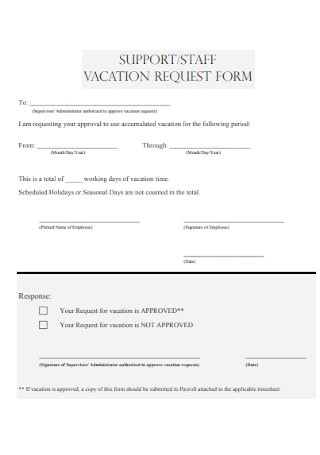 Staff Vacation Request Form