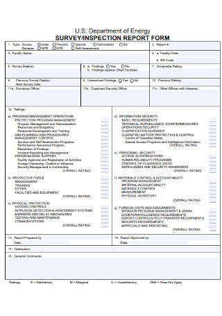 Survey Inspection Report Form