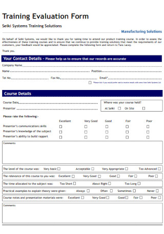 Systems Training Evaluation Form 